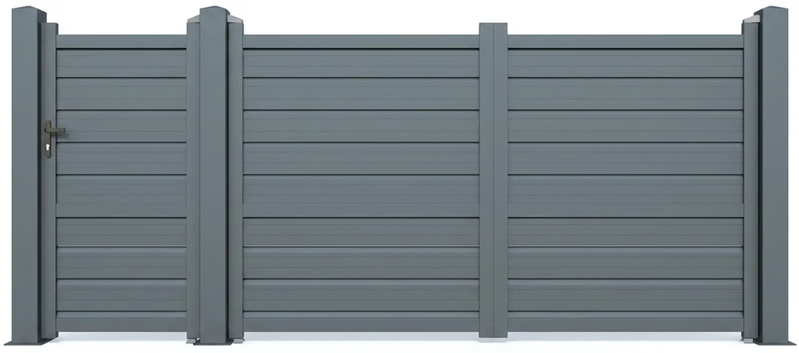 Aluminum metal gate set, model 420, anthracite gray, with accessories (Copy)